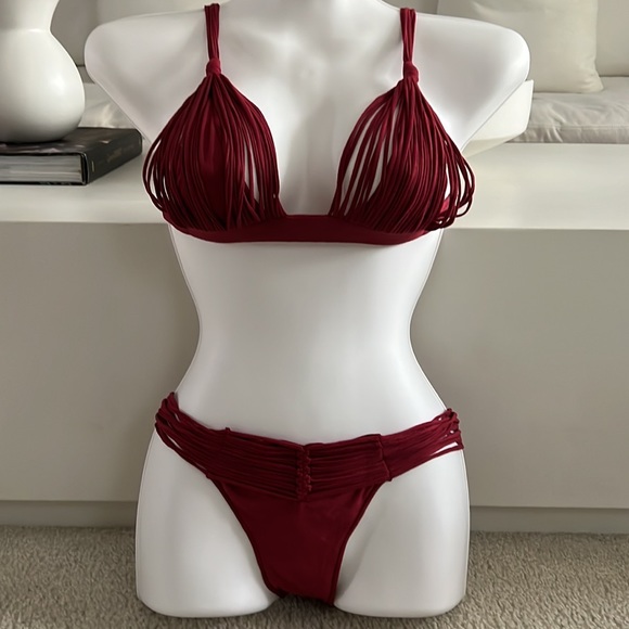 Thaikila Bali Querida Style Red Bikini Top Size Small (TOP ONLY) - Picture 6 of 6